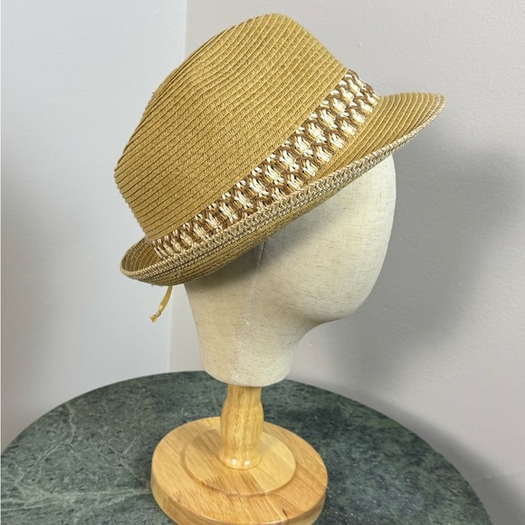 DPC Summertime Fashions Straw Fedora with Fashionable Woven Band - Picture 3 of 8